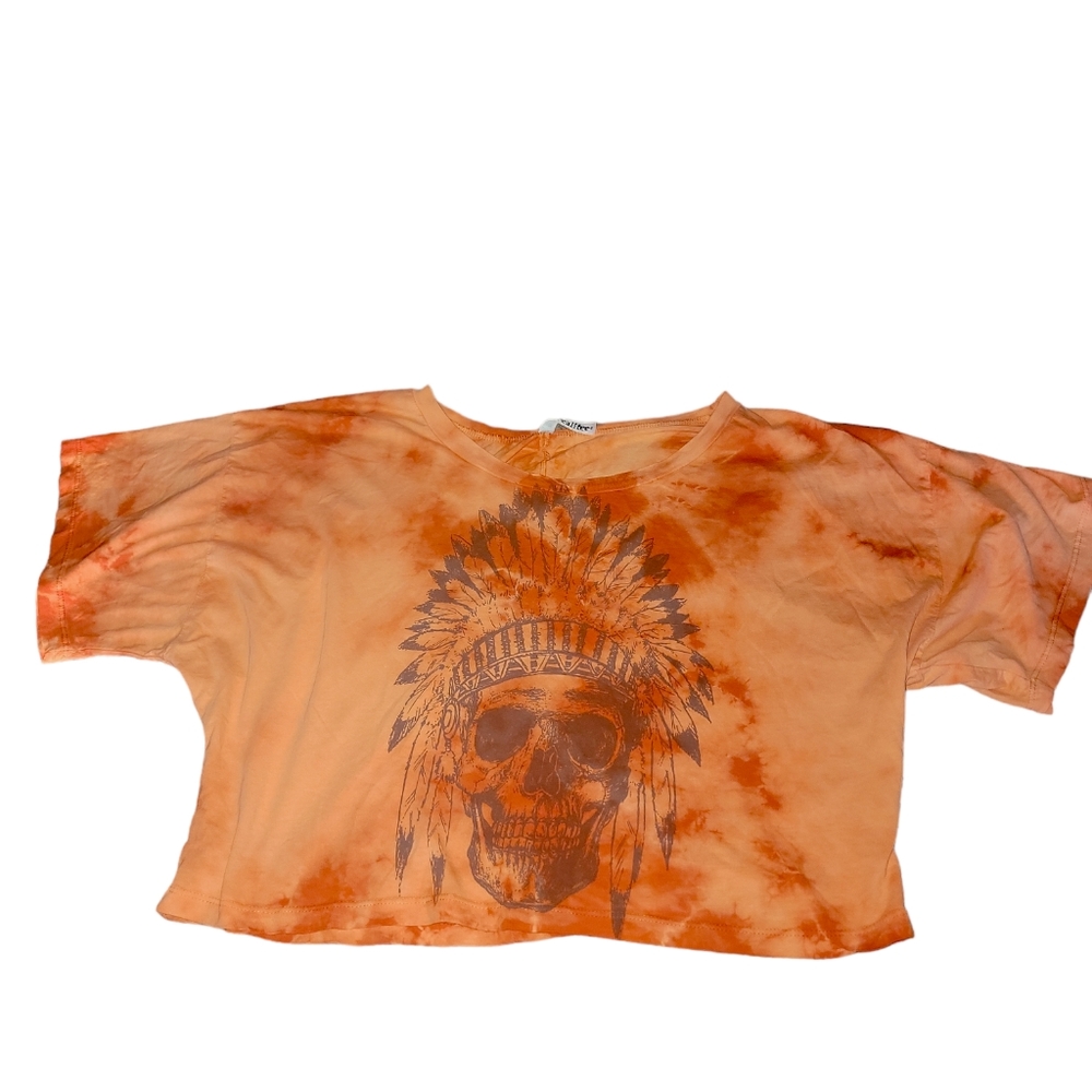 Realitee orange tye dye crop top